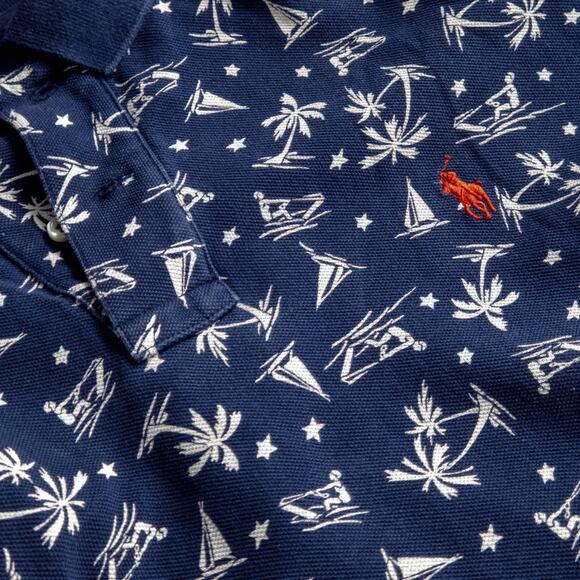 Polo Ralph Lauren Men’s Polo Shirt Golfcore Novelty Preppy Cotton Navy Large - Picture 8 of 9